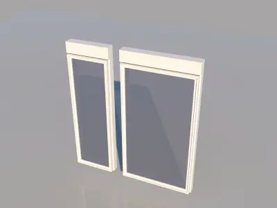 Low Poly Windows pair of glass openings Low-poly 3D model