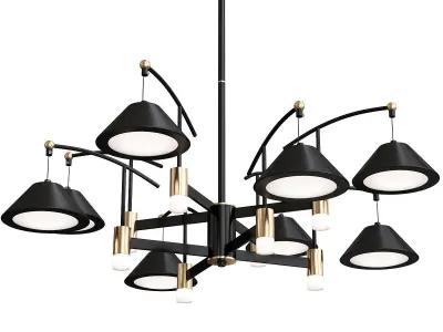 Ardis modern chandelier gold 3D model