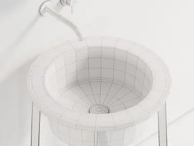 Ceramica Cielo Catino Tondo 2 Washbasin Low-poly 3D model