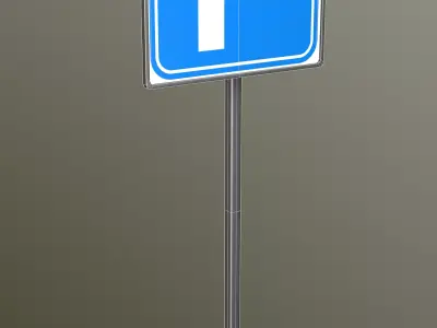 Low poly parking signpost Low-poly 3D model
