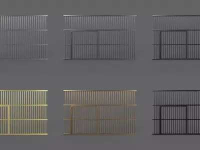 PBR Prison Cell Door Window Cage 3D Model Pack