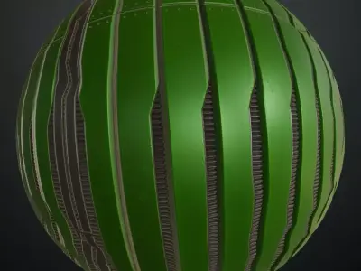 Green Sci-Fi Metal Panel PBR Seamless Texture