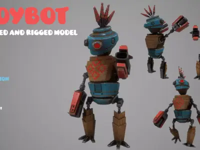 Toybot-robot model robot Low-poly 3D model