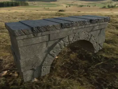 Mediaval recovery bench lowpoly for games Low-poly 3D model