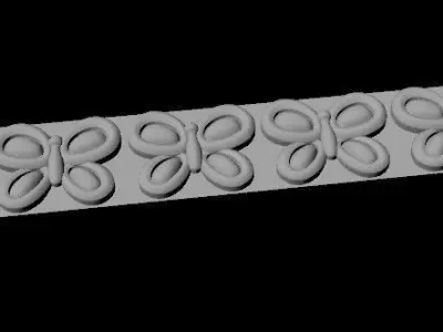 baguette flintstone beveled edge trim in x ft Free 3D model