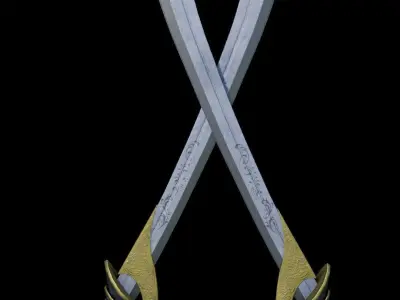 low poly sword of sultan Low-poly 3D model