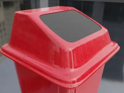 Street garbage bin PBR Game Ready Low-poly 3D model Low-poly 3D model
