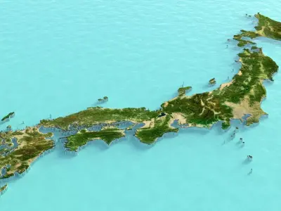 Japan Terrain Country 3D model