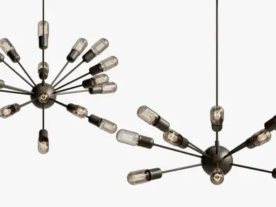 Hanging lamp loft industrial sputnik chandelier elliptical  3D model