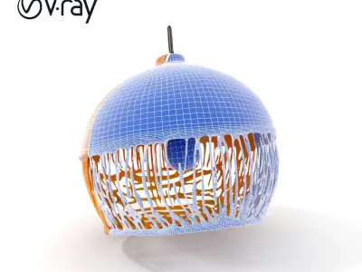 Woven Rattan Lamp Shade Model Pack Low-poly 3D model