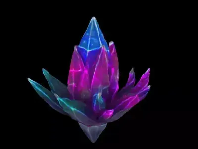 Universe Crystal  Low-poly 3D model