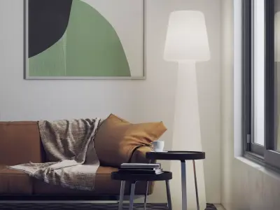 Lamps floor lamp and table lamp Low-poly 3D model