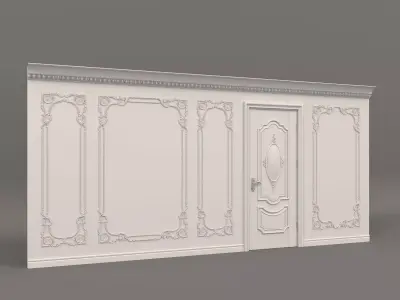 Wall Molding in Classic French style 13 3D model