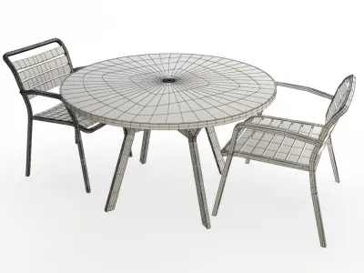 Ocean Outdoor Tables and Chairs 3D model