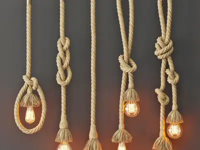 Pendant lamp Rope Double 3D model