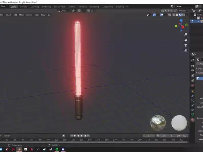 Light Saber Sci-Fi Light Sword Space Ship theme Low-poly 3D model