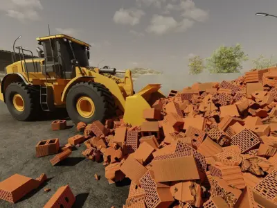 Clay Brick Demolition Waste Low-poly 3D model