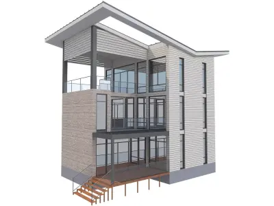 Modern House 18 3D model purchase