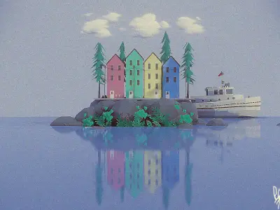 sea town 3D model