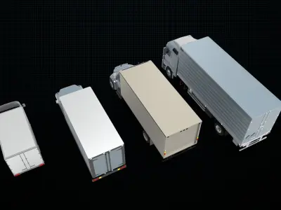 4 Variant box truck  3D model