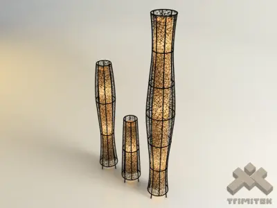 Exotic Mesh Lamps Set 3D Model Pack