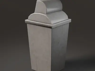 Trash can with two holes Low-poly 3D model