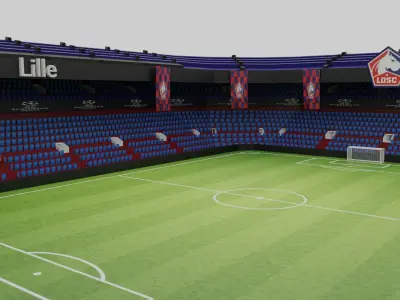 Lille Football Stadium Low-poly 3D model
