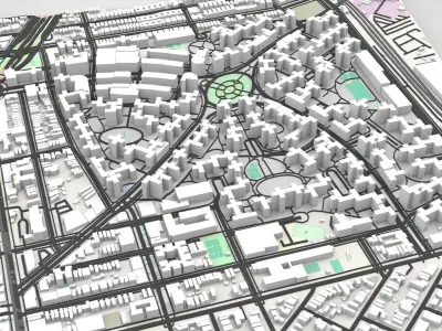 Parkchester community East Bronx New York City 3D model