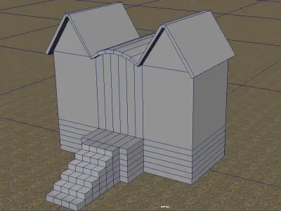 Abandoned house Low-poly 3D model