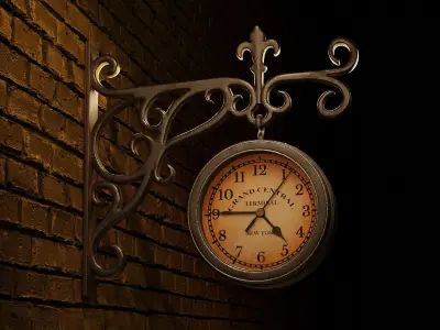 Street Wall Clock 3D model