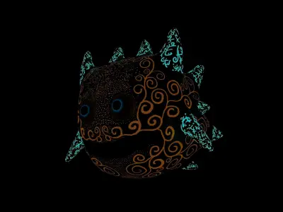 Fantasy Magic Cute Creature with Lighting Body Pattern 3D model