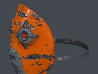 Gas mask helmet 3d model scifi Low-poly  Low-poly 3D model 489