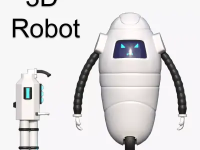 Game Ready Stylized Low Poly 3D Robot Low-poly 3D model