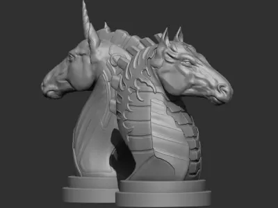 Two Original 3D-Printed Chess Knight Designs 3D print model