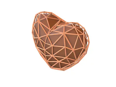 Stylish Heart V4 016 Low-poly 3D model