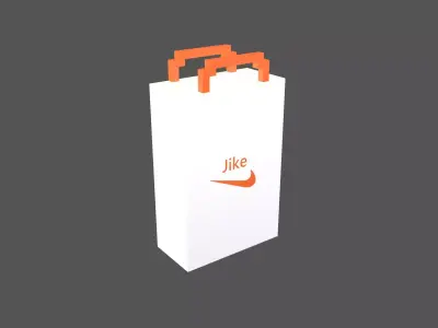 Voxel Jike Paper Bag v1 001 Low-poly 3D model