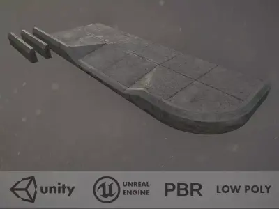 Sidewalk - Modular Set 1  Color Options Low-poly 3D model