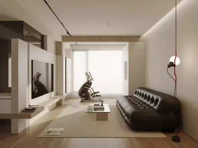 Comfortable modern living room 3D model