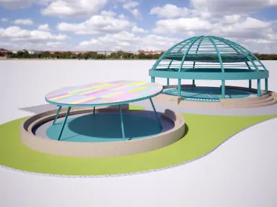 Communal Space Dome Pavilion 3D model