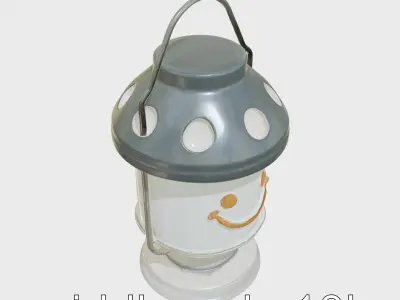 Smiley Face Lantern Lamp with Ambient Glow Low-poly 3D model