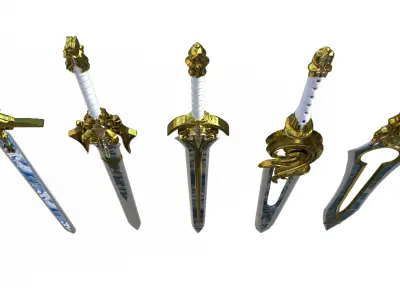 Celestials wepons Low-poly 3D model