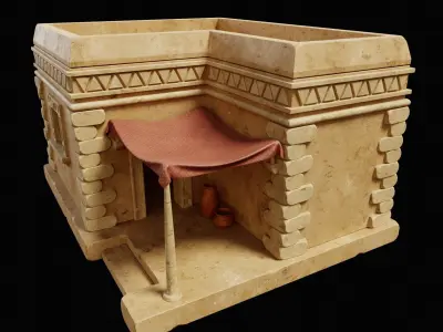 EGYPTIAN ARAB DESERT HOUSE HUT CLAY COTTAGE SHELTER COLLECTION Low-poly 3D model