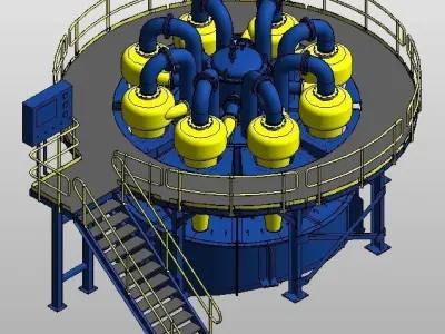 ME-Cyclone water treatment plant 3D model