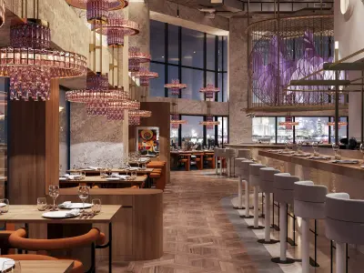 Symphony of light - Restaurant scene interior 3D model