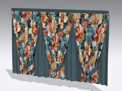 Curtain Low-poly 3D model
