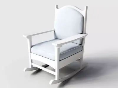 chair coastal slipcover Low-poly 3D model