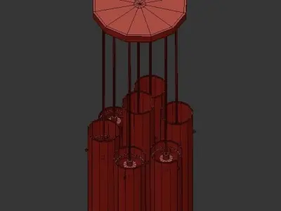 ISORA hanging light fixture glass tubes 3D model