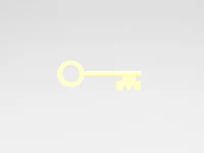 Cartoon Key v1 004 Low-poly 3D model