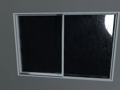 Double-Sliding Casement Window Low-poly 3D model
