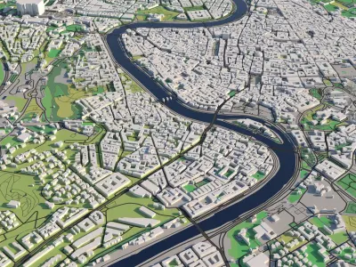 Rome 30x30km City Map 3D model